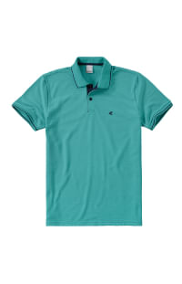 Camiseta polo piquê em azul moda masculina Malwee