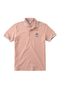 Camiseta polo piquê em rosa moda masculina Malwee