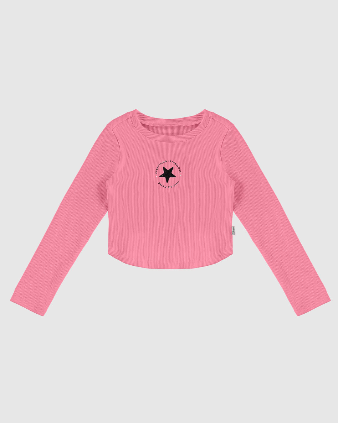 Blusa Infantil Menina Cropped Manga Longa Em Ribana Malwee Kids