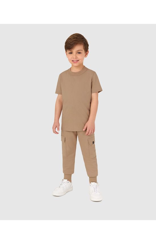 Calça Infantil Menino Bolso Funcional Lateral Em Moletinho Malwee Kids
