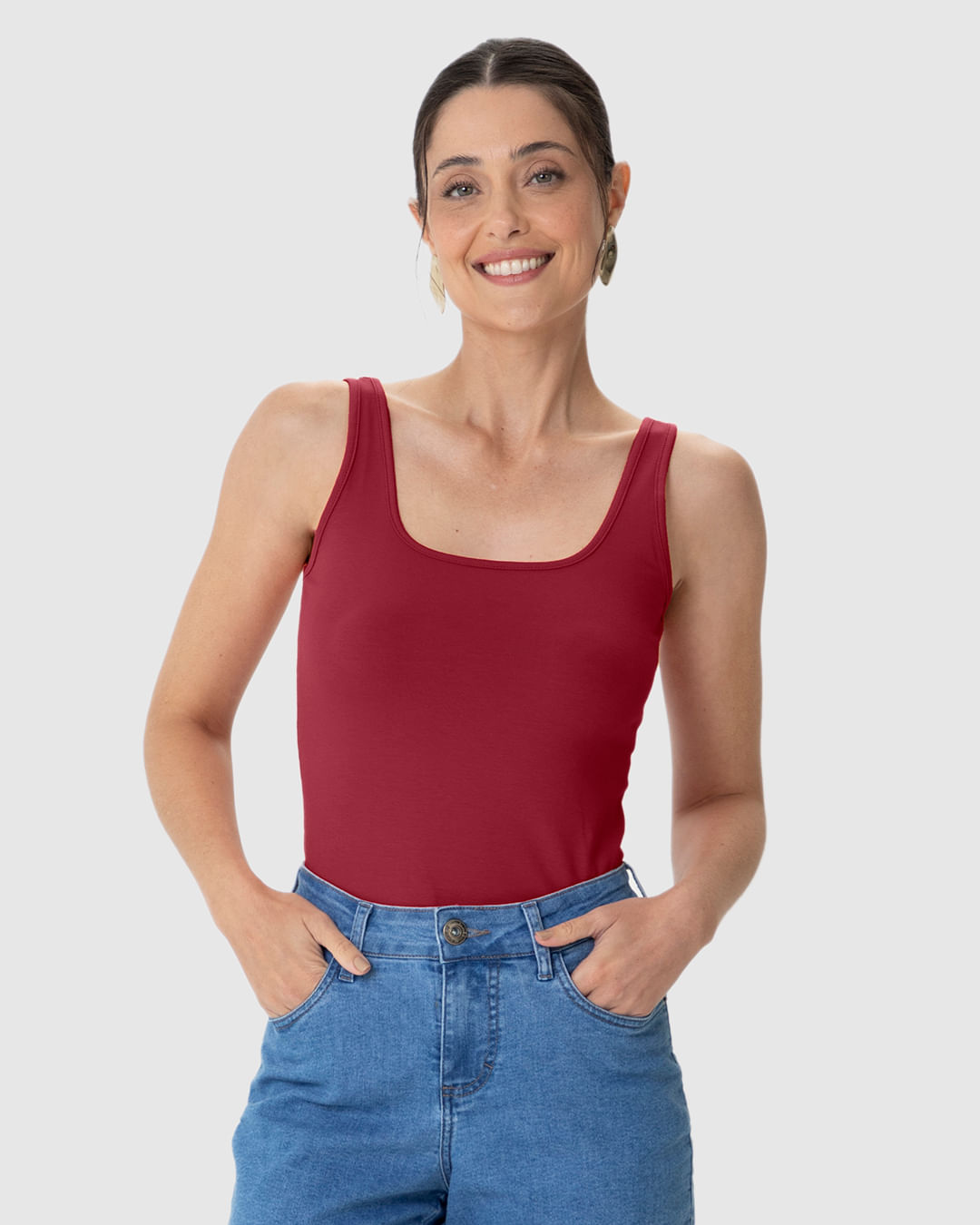 Regata Básica Feminina Alça Média Em Algodão - Imagem 21