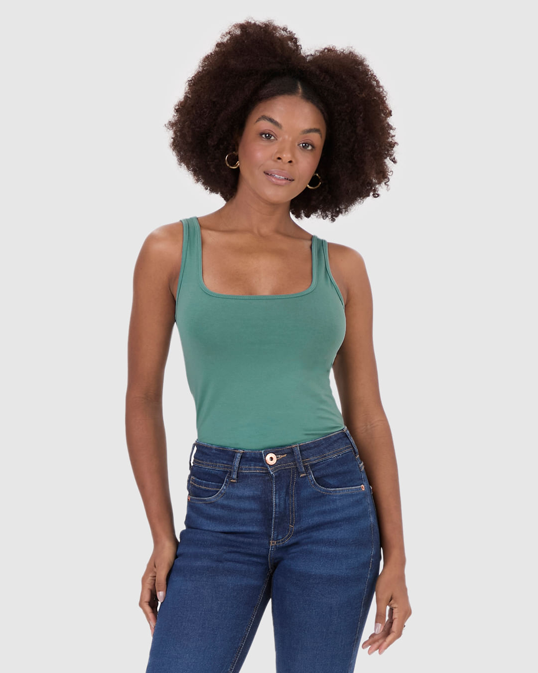 Regata Básica Feminina Alça Média Em Algodão