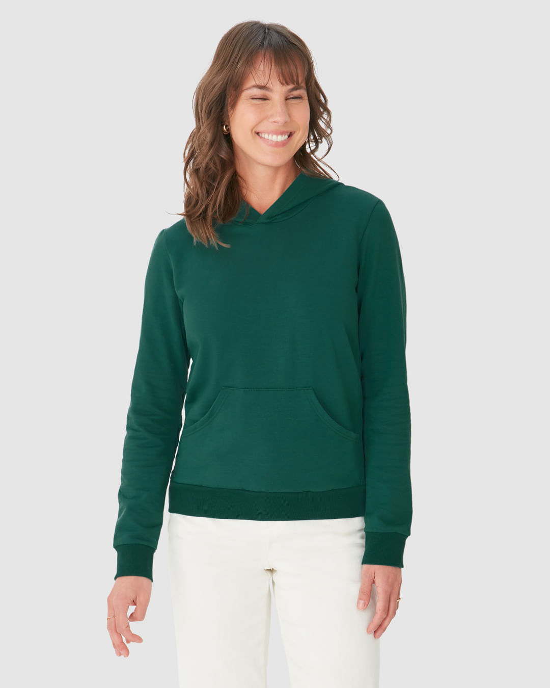 Blusão Básico Feminino Com Capuz Moletom Stretch Flanelado - Imagem 26