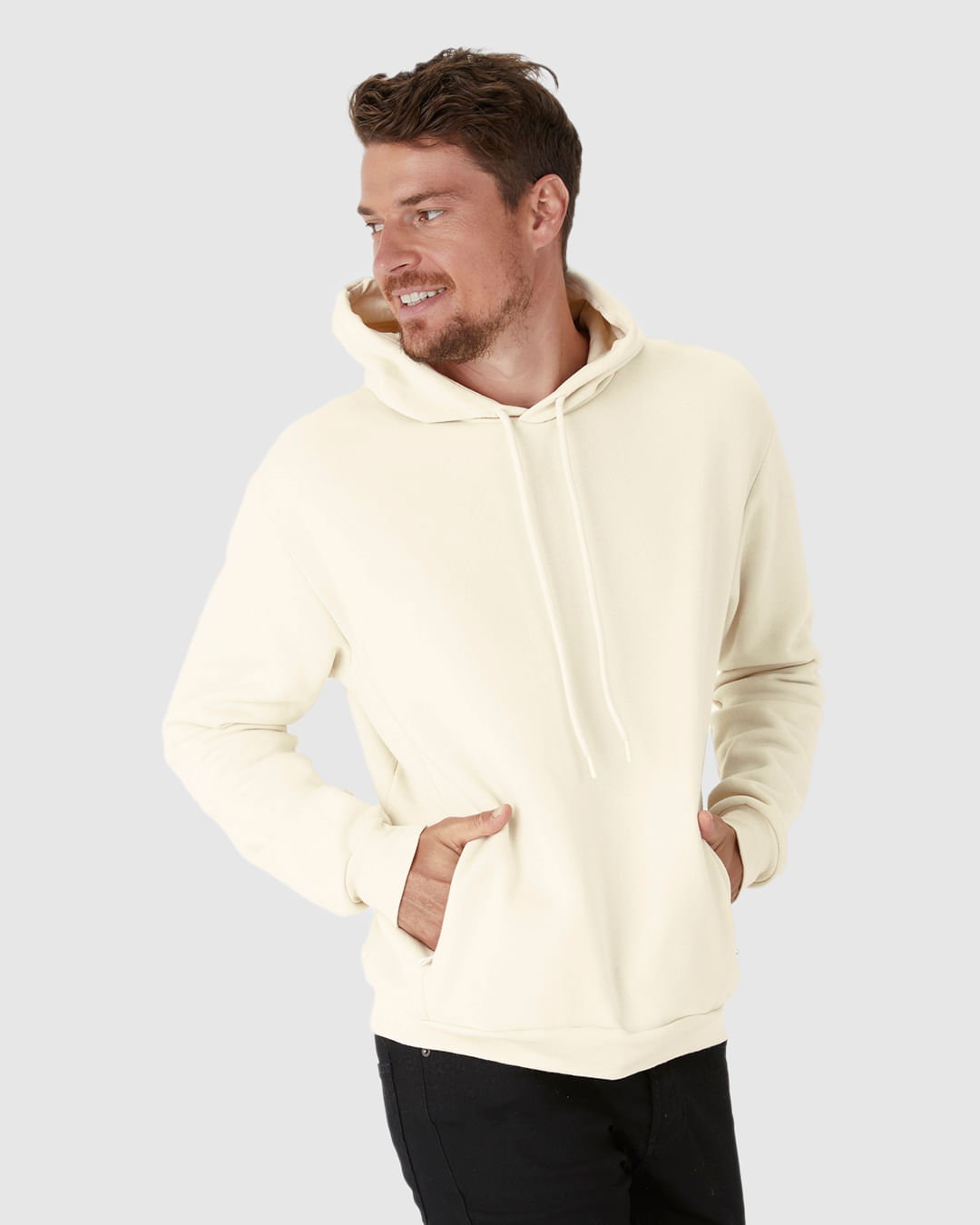 Blusão Masculino Com Capuz E Bolso Fecho Zíper Em Moletom Comfy Flanelado - Imagem 11