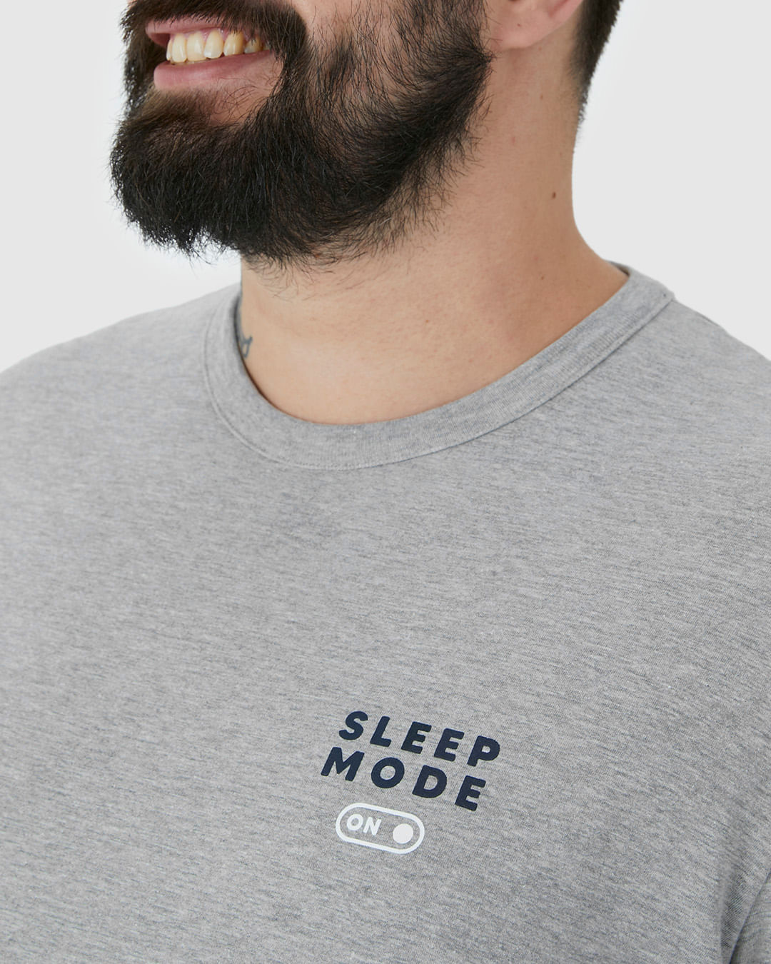 Pijama Masculino Plus Size Camiseta Manga Curta Sleep Mode Em Algodão - Imagem 8