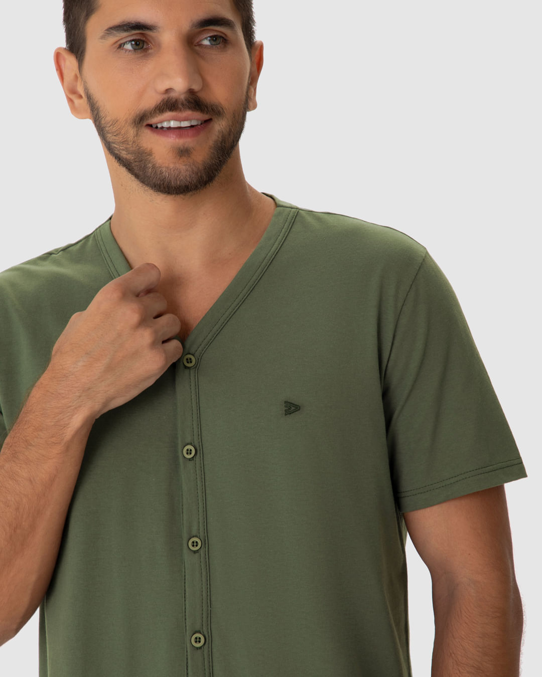 Pijama Masculino Camiseta Abertura Por Botões Em Algodão - Imagem 13