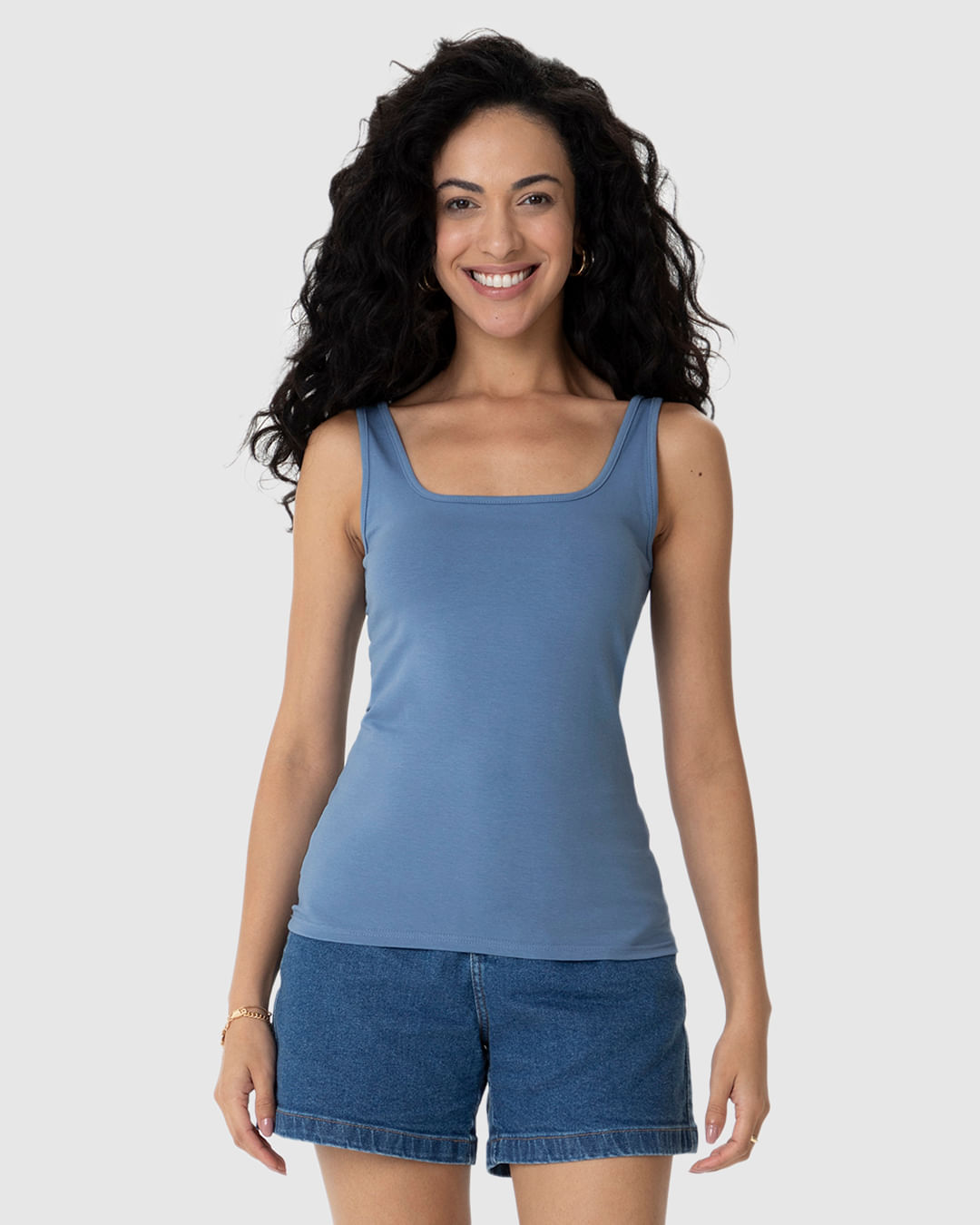 Regata Básica Feminina Alça Média Em Algodão - Imagem 14