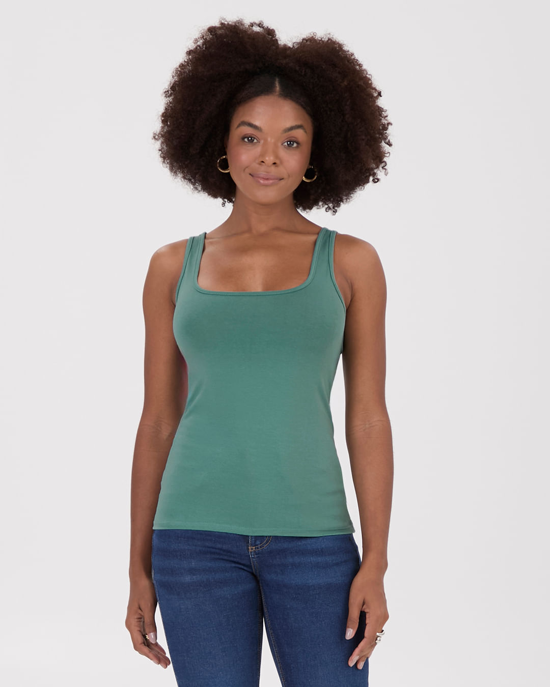 Regata Básica Feminina Alça Média Em Algodão - Imagem 29