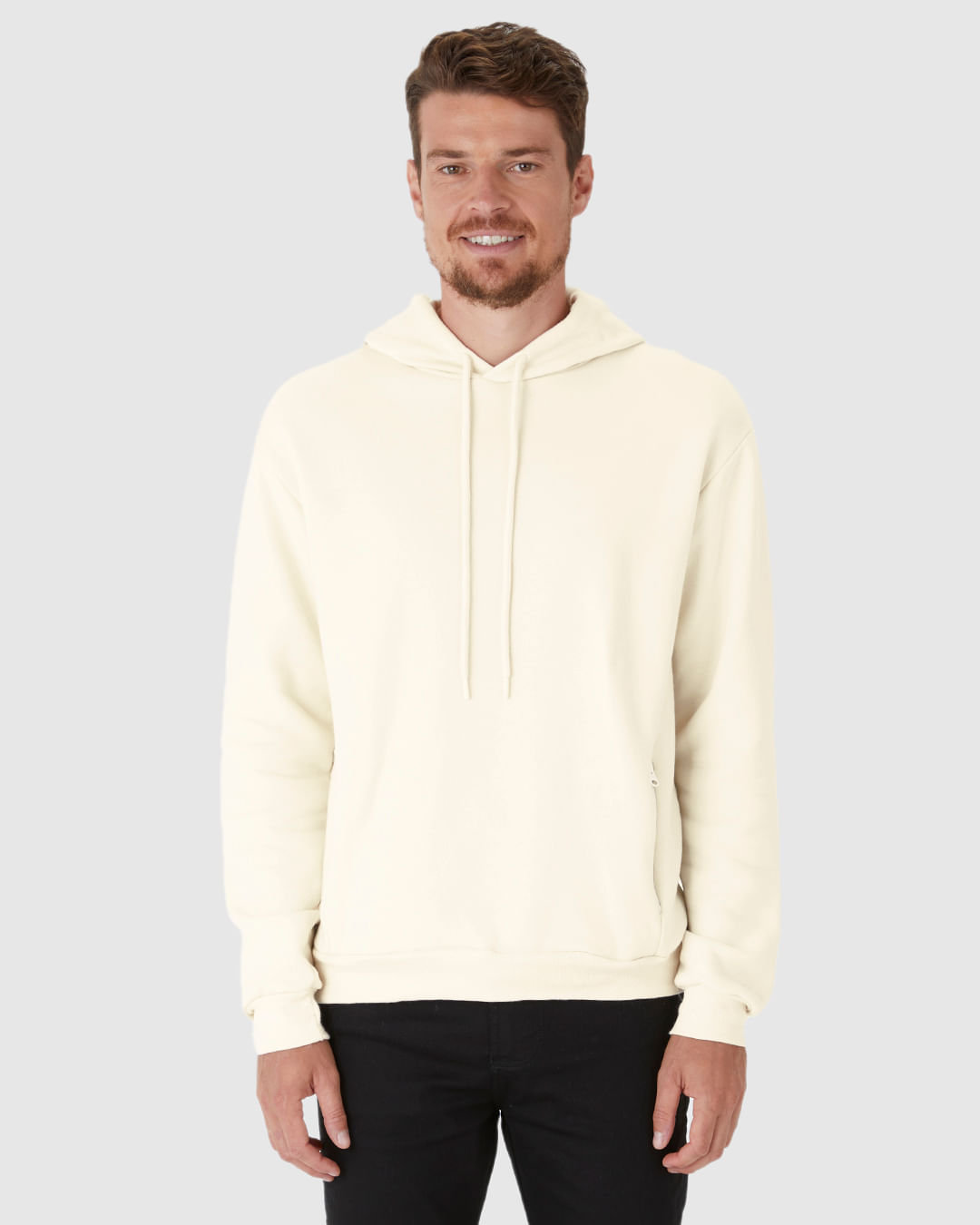 Blusão Masculino Com Capuz E Bolso Fecho Zíper Em Moletom Comfy Flanelado - Imagem 24