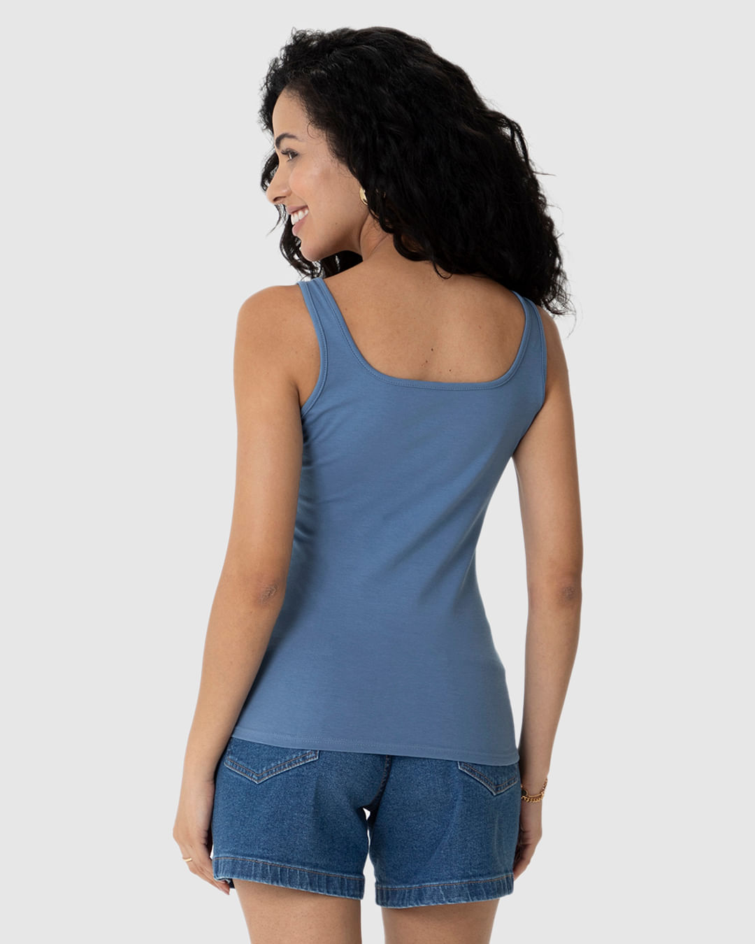 Regata Básica Feminina Alça Média Em Algodão - Imagem 25