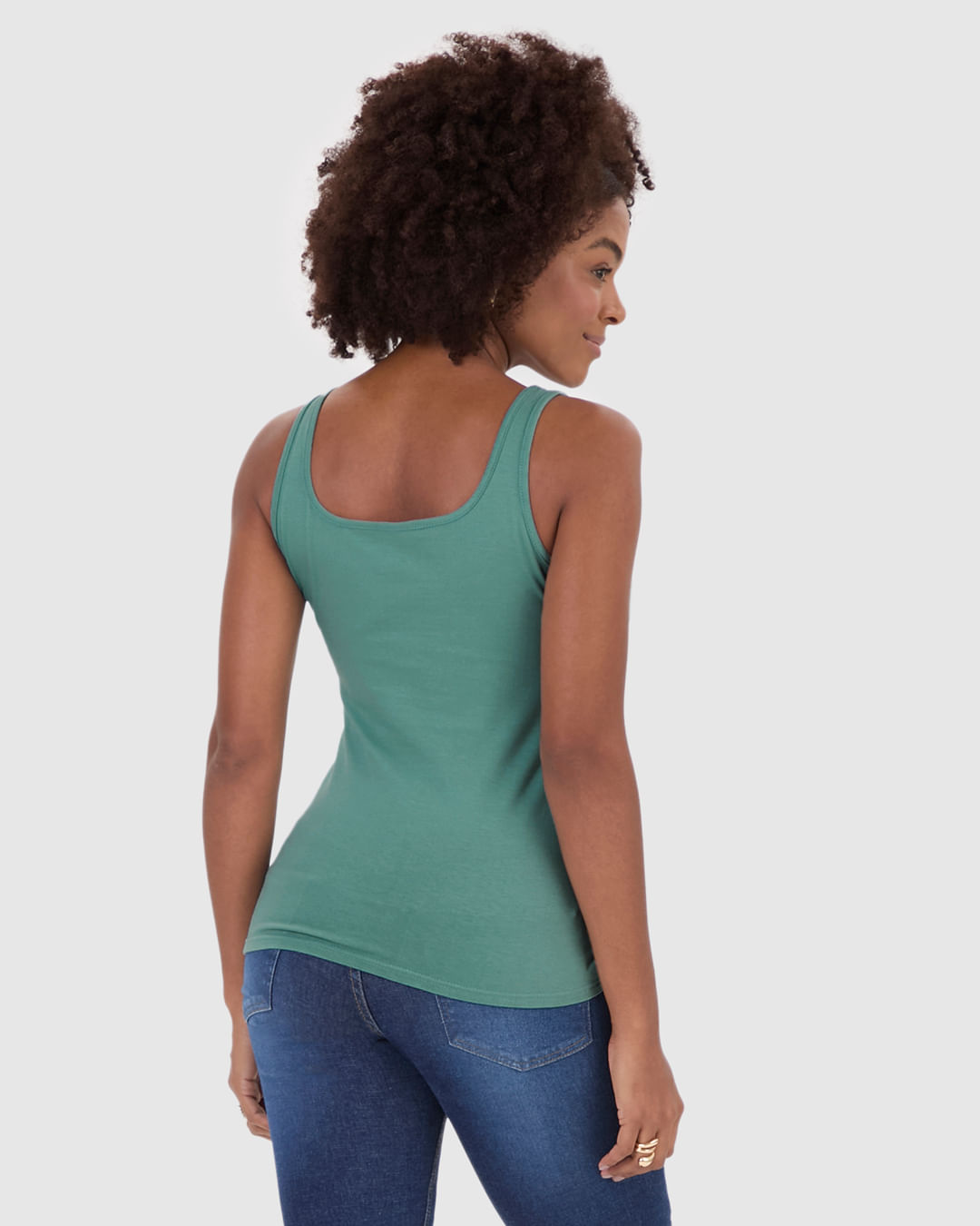 Regata Básica Feminina Alça Média Em Algodão - Imagem 25