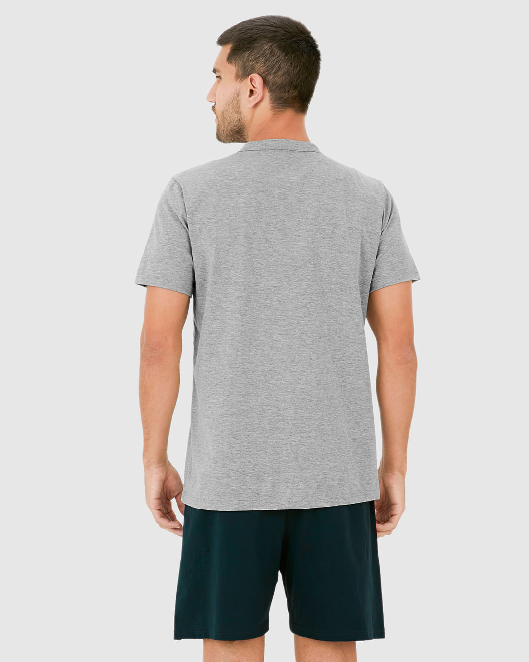 Pijama Masculino Camiseta Abertura Por Botões Em Algodão - Imagem 5