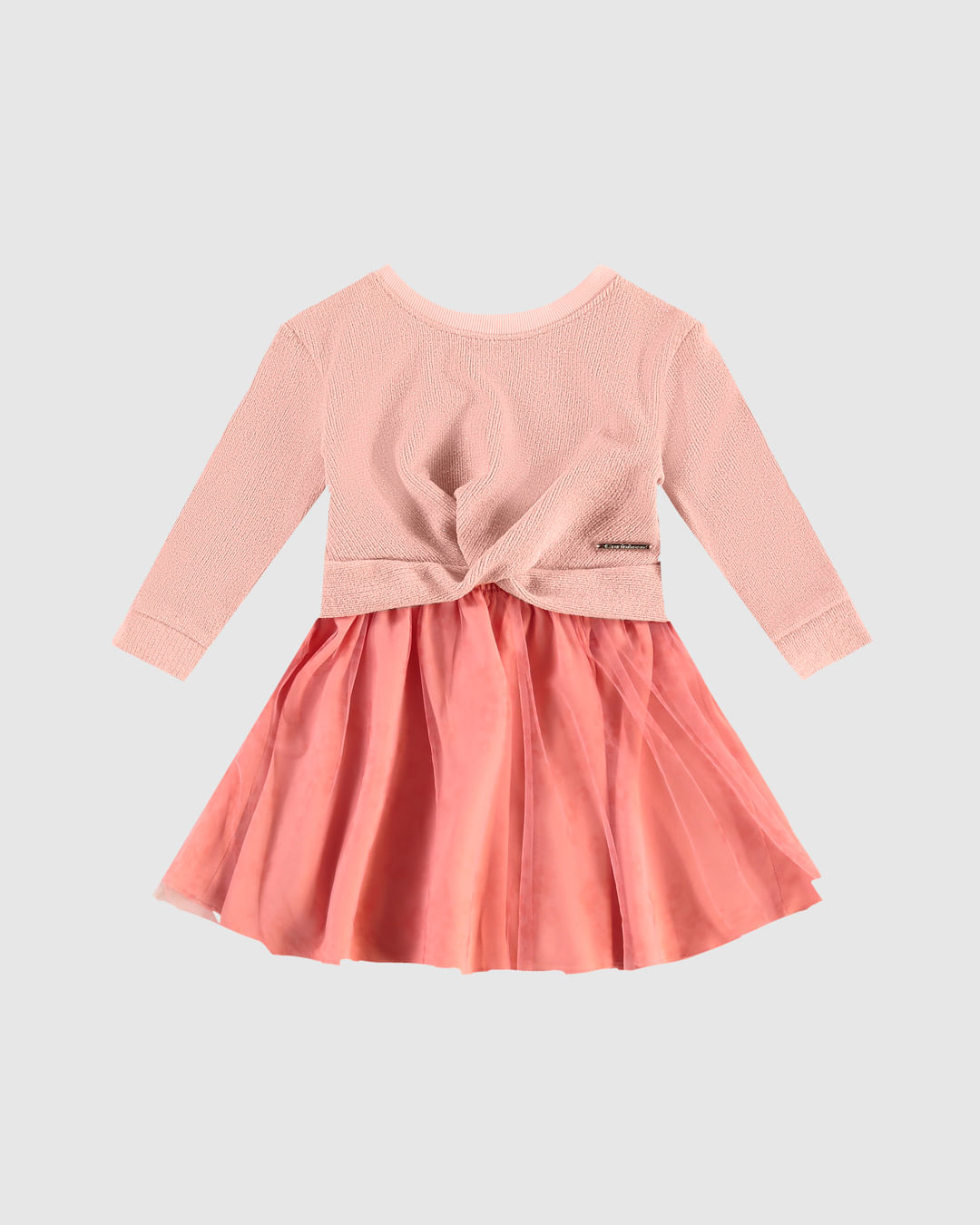 Vestido Menina Sobreposição Camadas em Tricô Lurex e Tule - Carinhoso