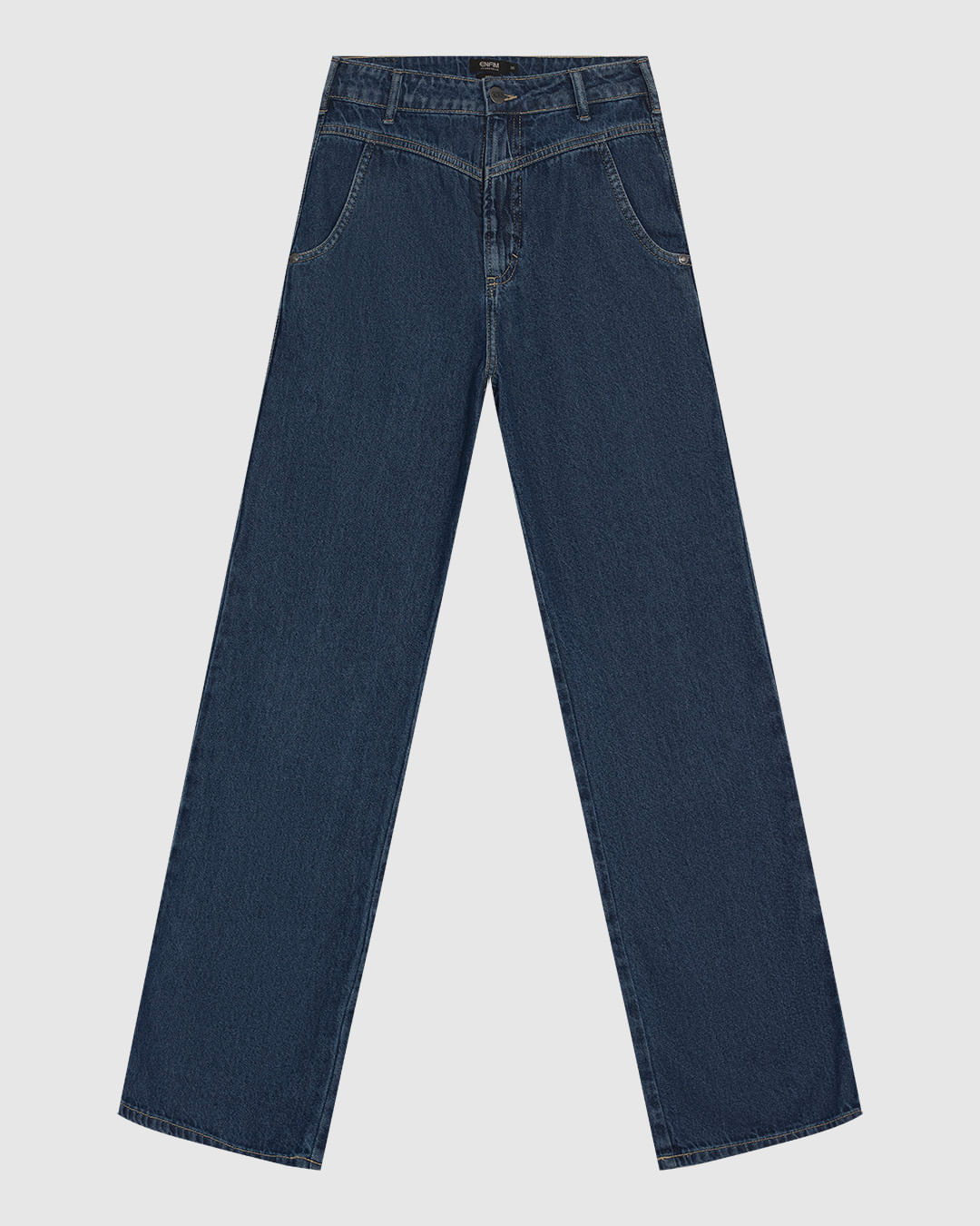 Calça Feminina Reta 90's Cintura Alta Em Jeans 100% Algodão - ENFIM - Imagem 2