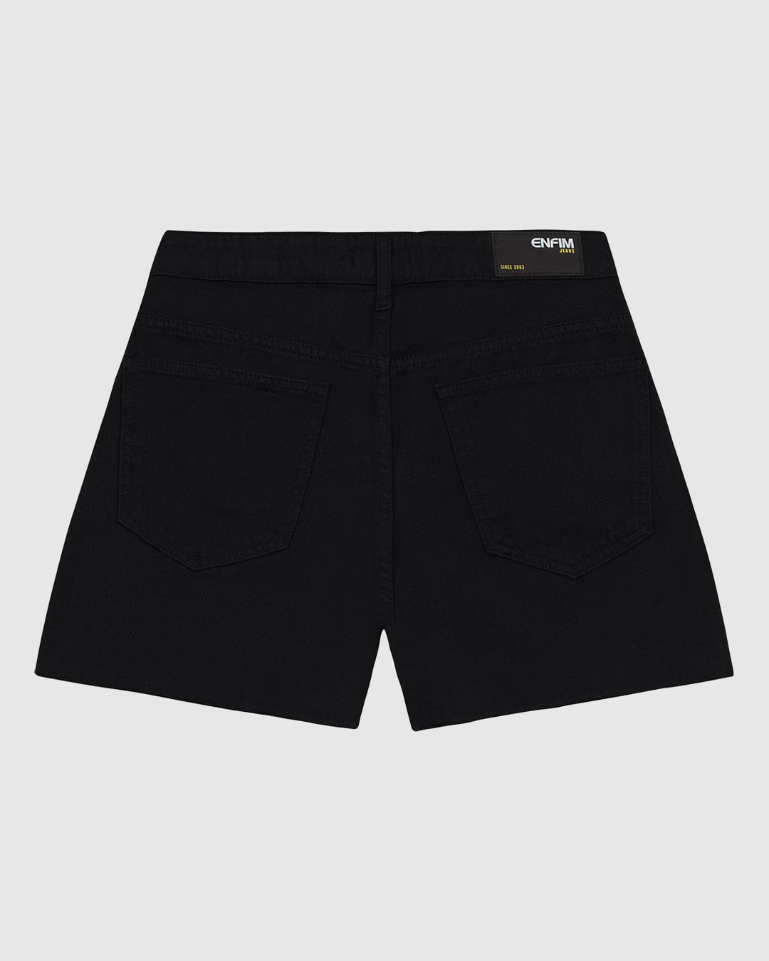 Shorts Feminino Cintura Alta Lateral Desfiada Em Jeans 100% Algodão - ENFIM - Imagem 12