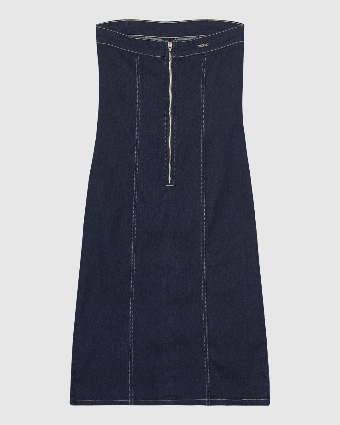 Vestido Midi Feminino Sem Alças Em Jeans Com Elastano - ENFIM - Imagem 9