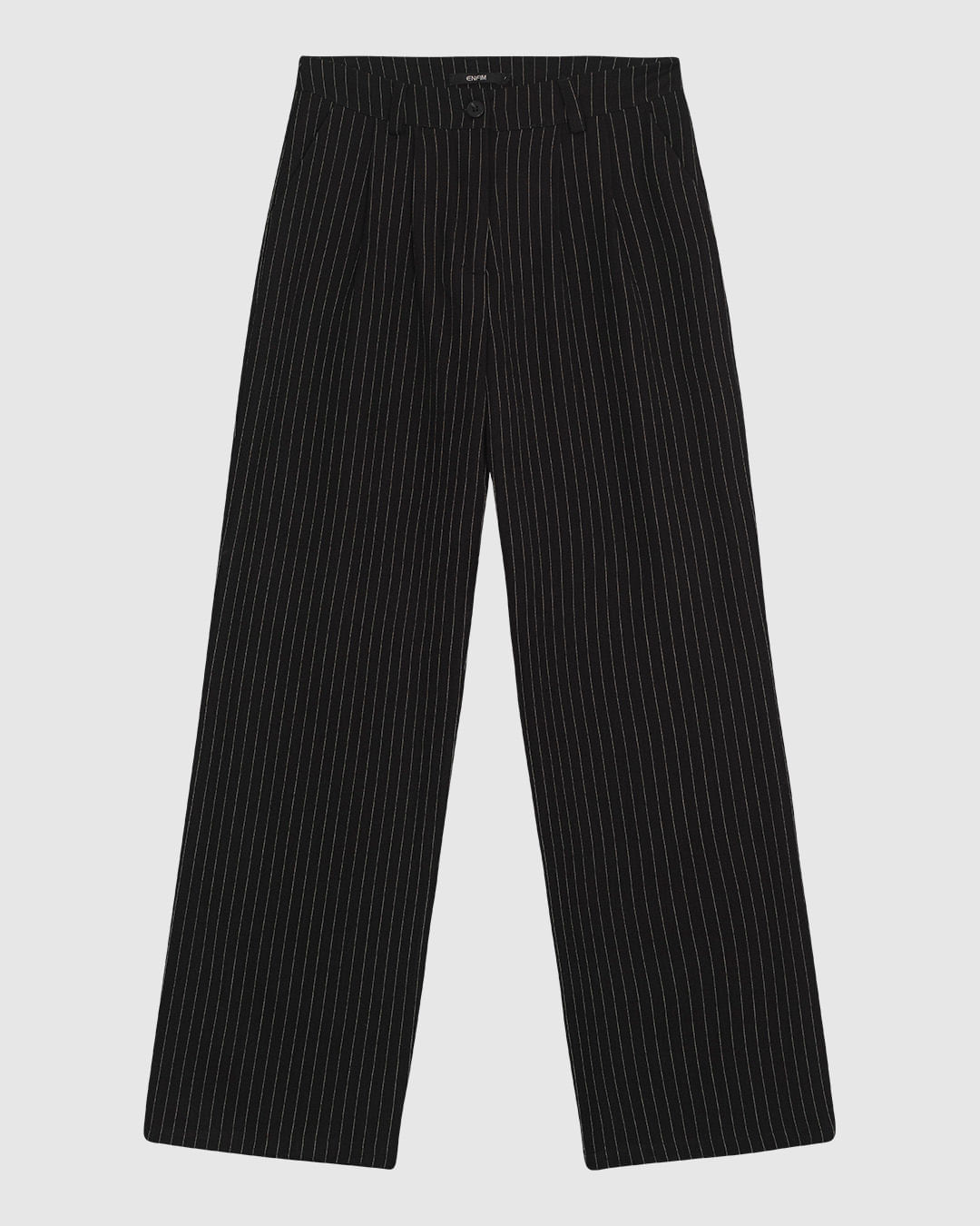 Calça Feminina Alfaiataria Cintura Alta Estampa Risca De Giz - ENFIM - Imagem 8