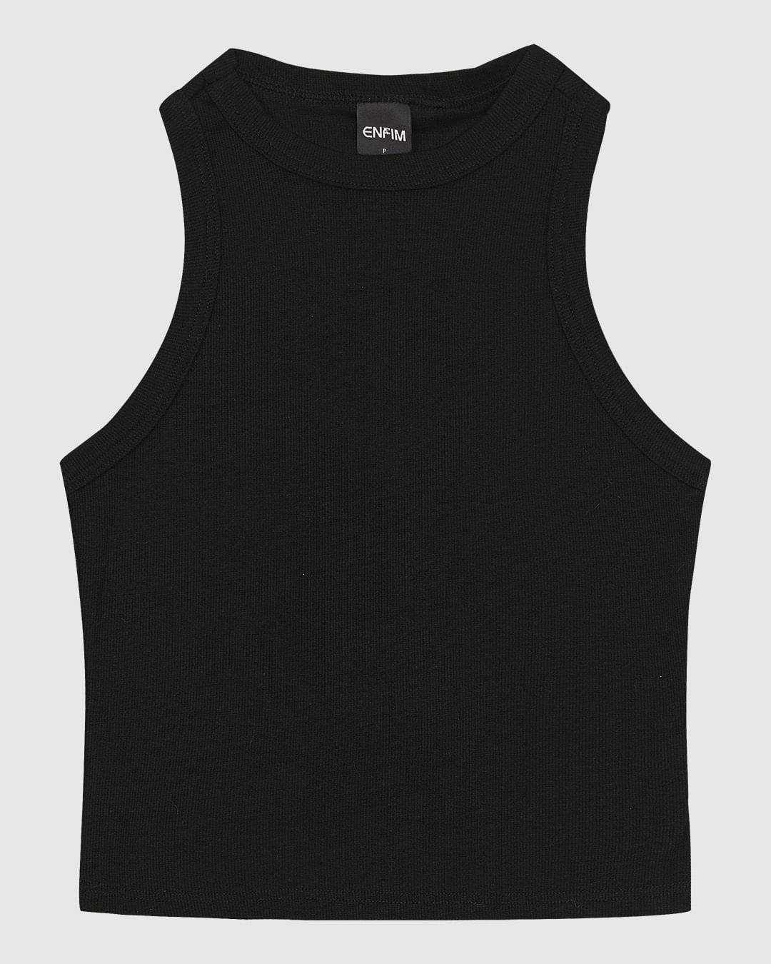 Regata Feminina Decote Halter Neck Em Ribana - ENFIM