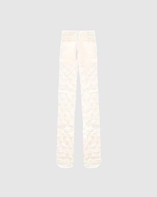 Meia-Calça Menina Corações Em Tricô - Carinhoso Off White - P