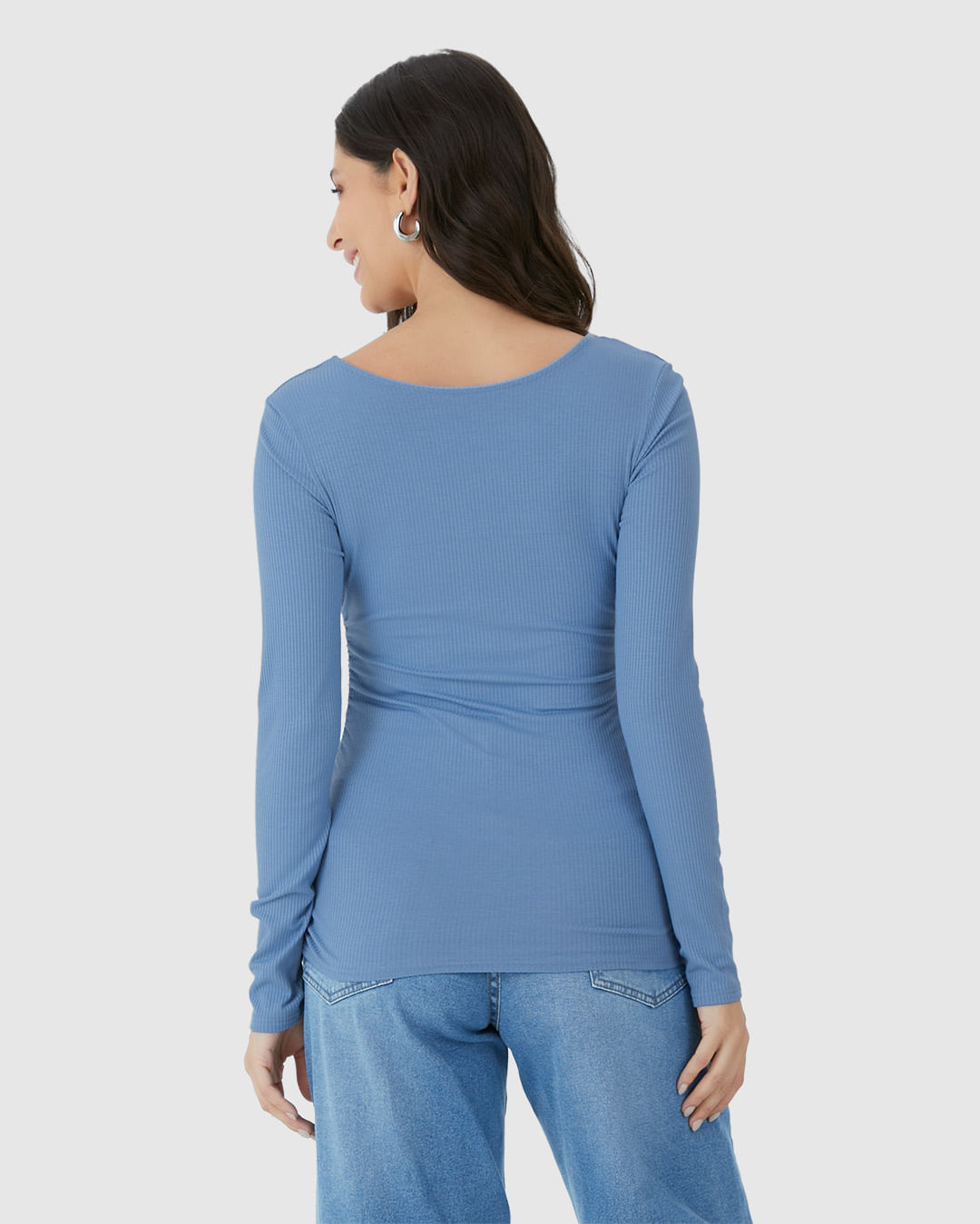 Blusa Justa Feminina Duas Formas De Uso Em Malha Viscose Canelada - Imagem 15