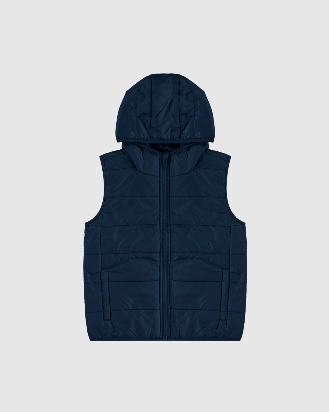 Colete Infantil Unissex Puffer Com Capuz Em Tafetá Malwee Kids