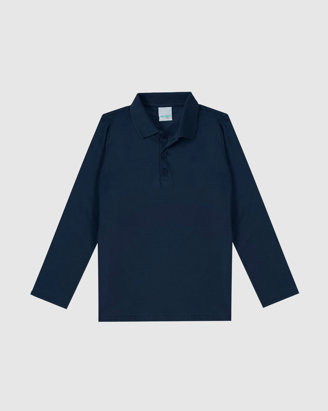 Camisa Polo Infantil Menino Manga Longa Em Algodão Malwee Kids