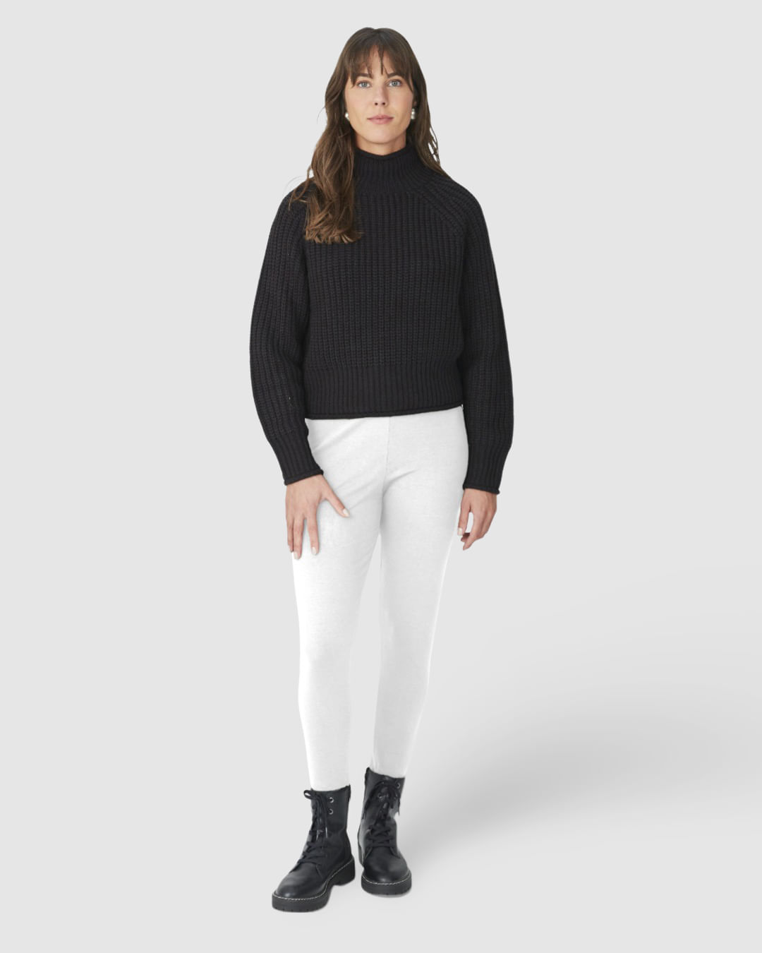 Calça Legging Básica Feminina Em Moletom Stretch Flanelado