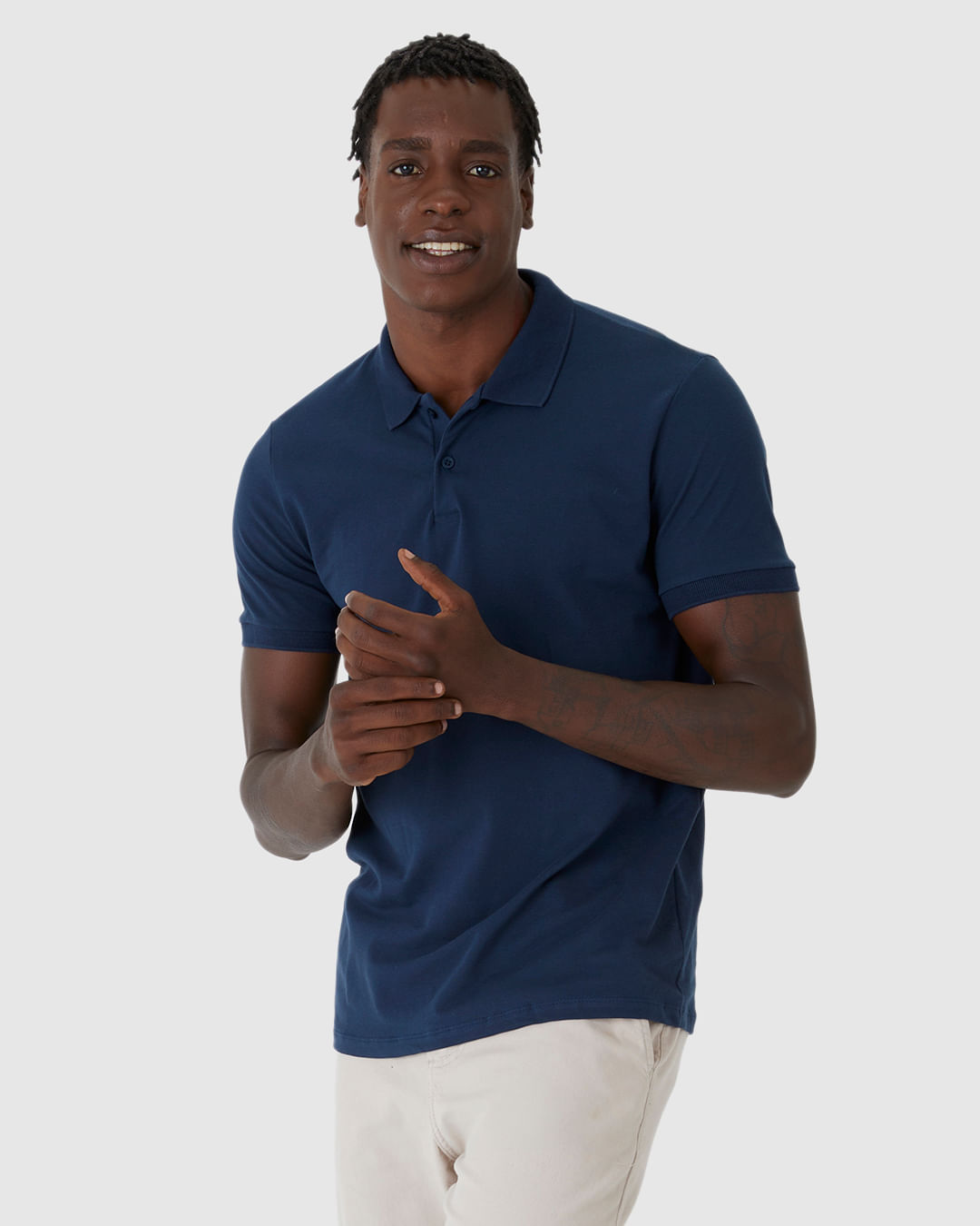 Camisa Polo Básica Masculina Gola Esporte Piquet Stretch - Imagem 11