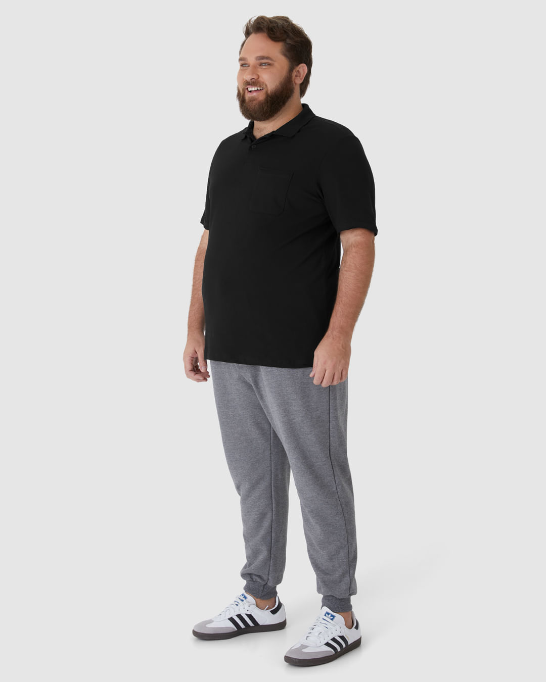 Camisa Polo Básica Masculina Plus Size Bolso Frontal Em Piquet Stretch - Imagem 22