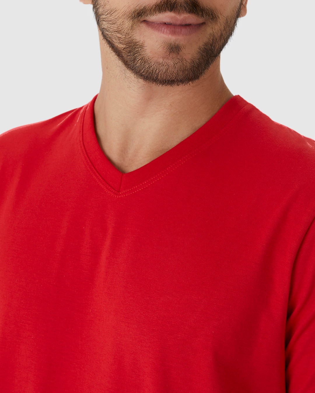 Camiseta Básica Masculina Gola V Em Algodão - Imagem 3