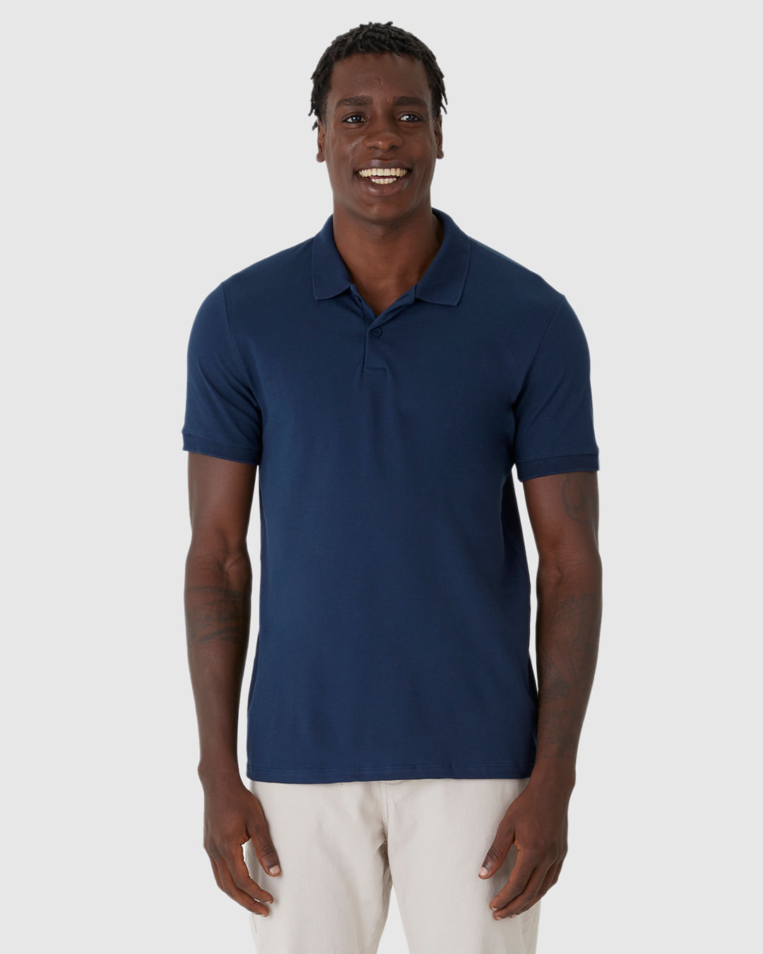 Camisa Polo Básica Masculina Gola Esporte Piquet Stretch - Imagem 29