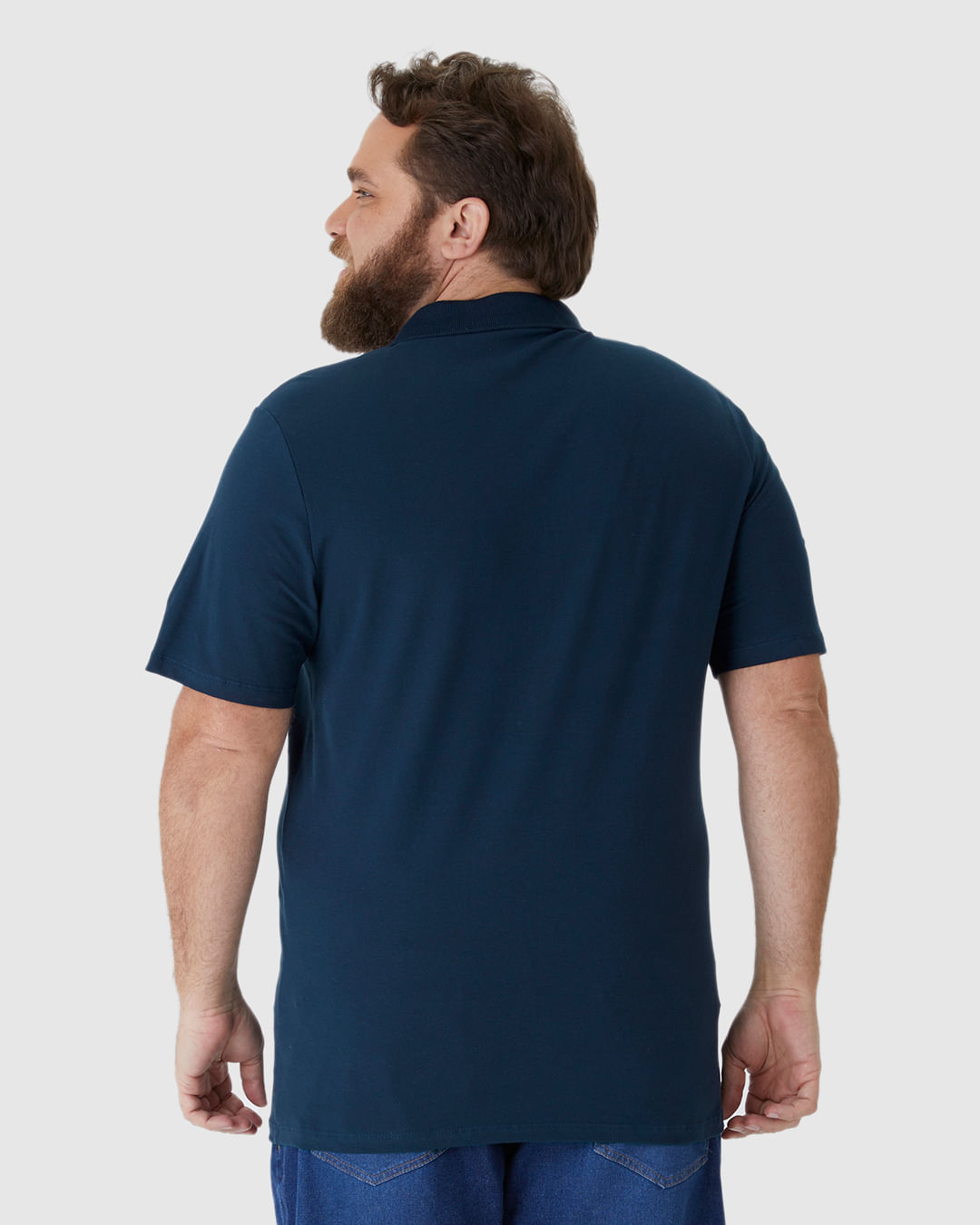 Camisa Polo Básica Masculina Plus Size Em Piquet Stretch - Imagem 15