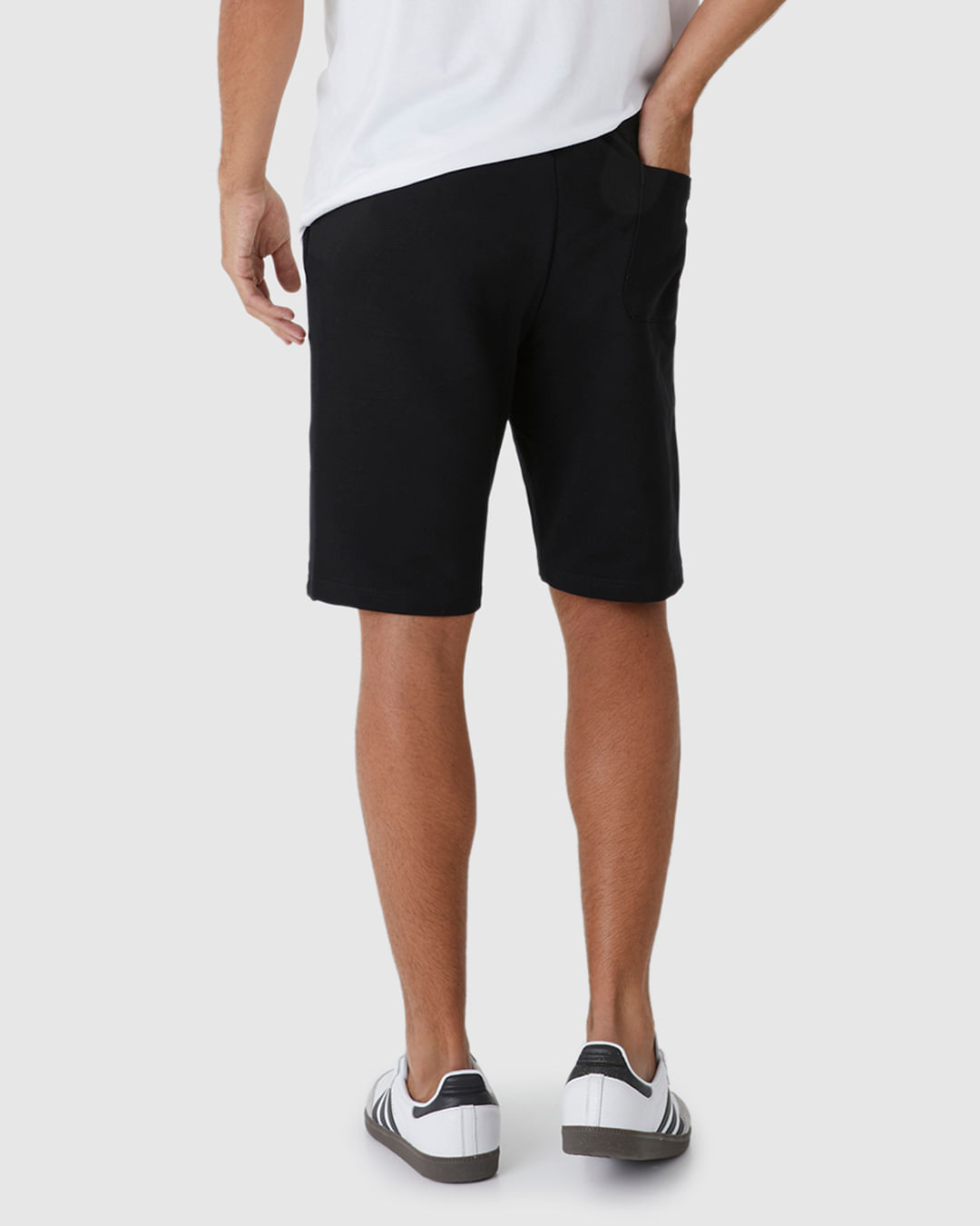 Bermuda Básica Masculina Cintura Média Em Moletom Sem Flanela - Imagem 10