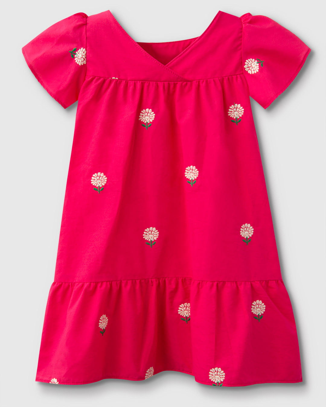 Vestido Menina Amplo Babados Em Tecido Bordado - Carinhoso - Imagem 11