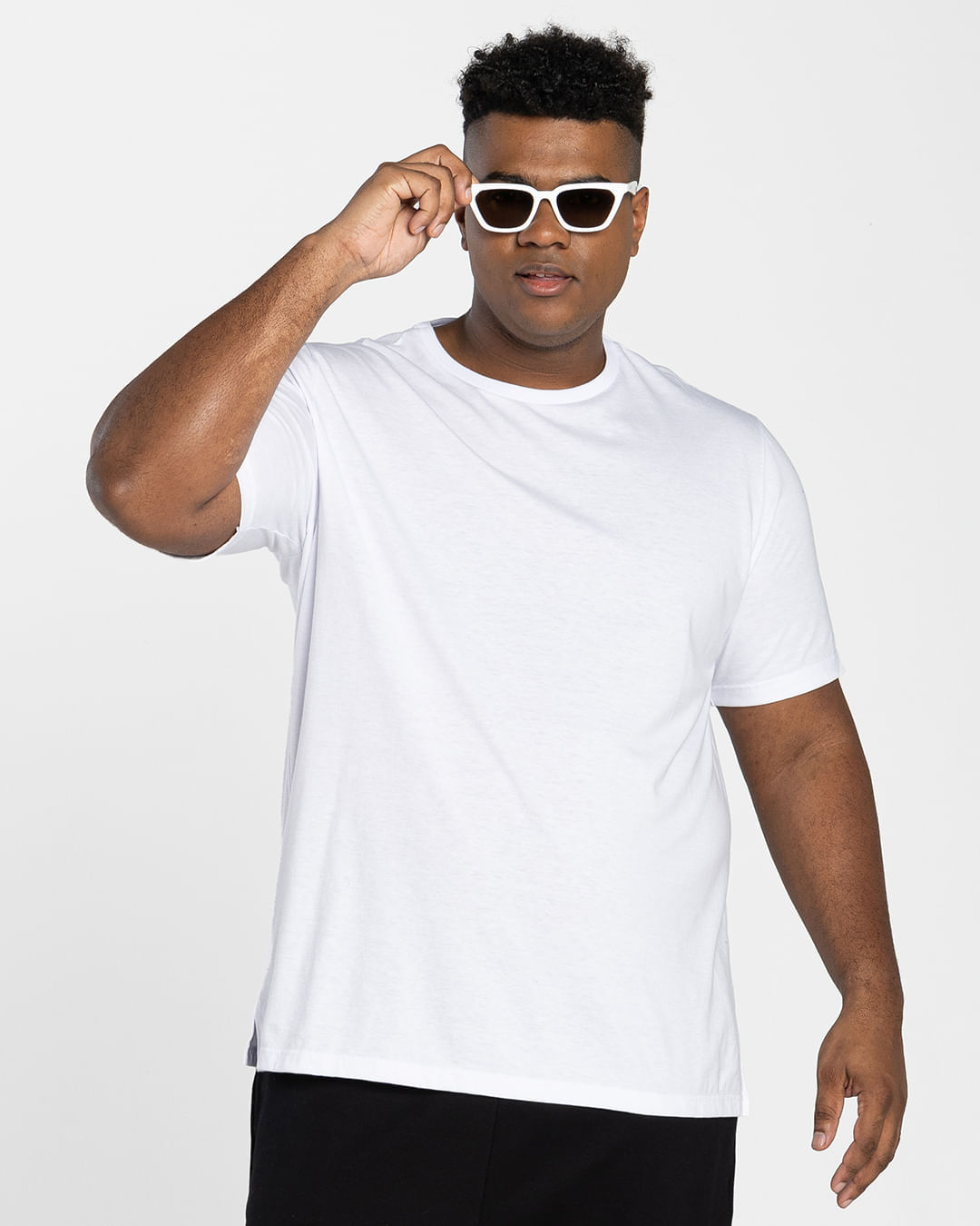 Camiseta Masculina Plus Size Tecnológica Air Em Mescla Algodão - BASICAMENTE - Imagem 9