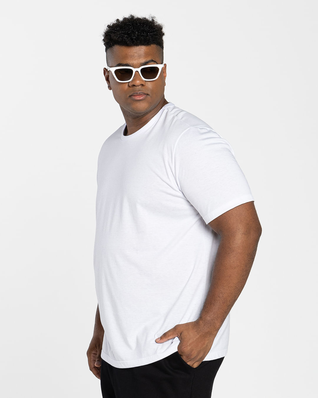 Camiseta Masculina Plus Size Tecnológica Air Em Mescla Algodão - BASICAMENTE - Imagem 14
