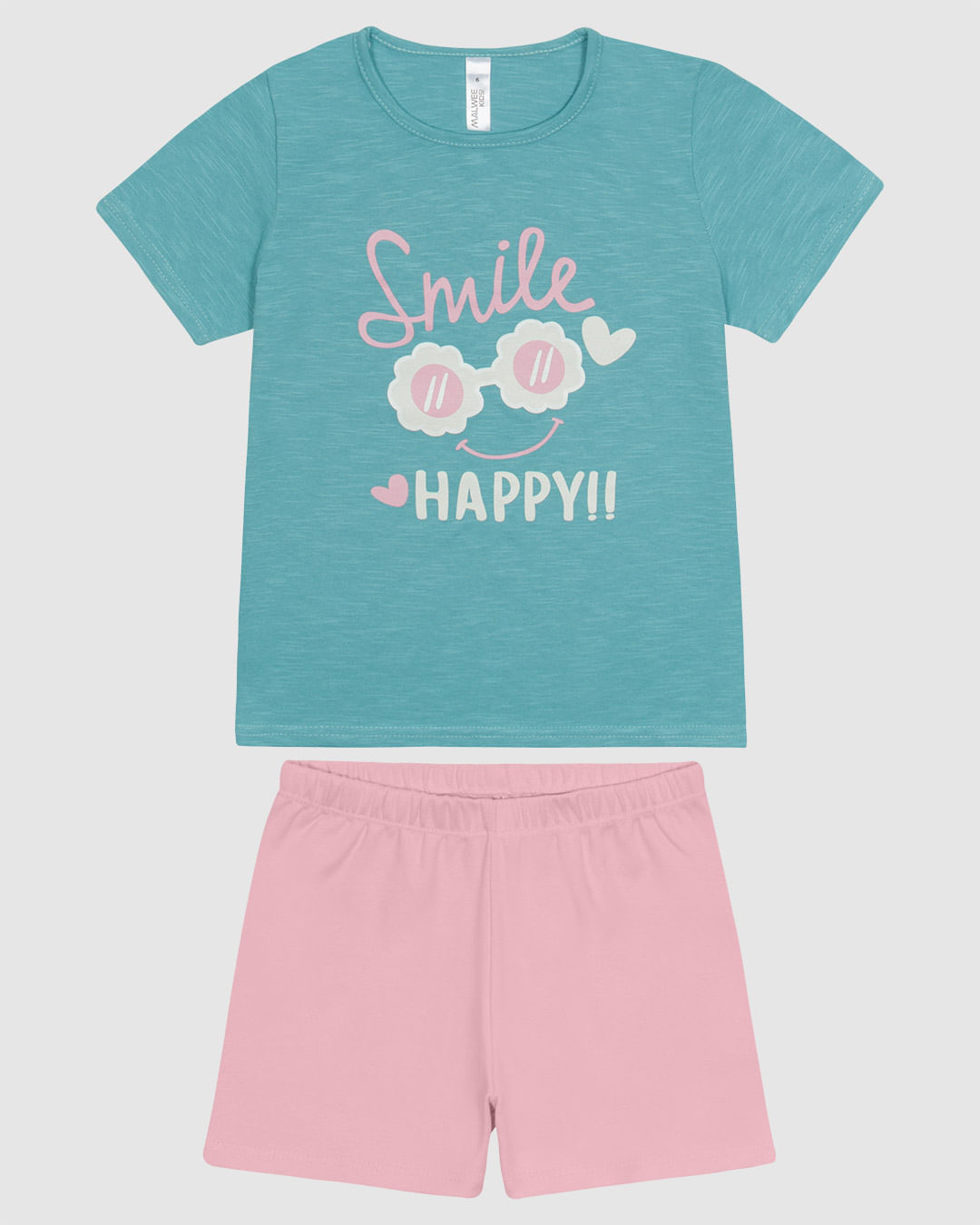 Pijama Infantil Menina Blusa Estampa Frontal Em Algodão Malwee Kids - Verde - 14
