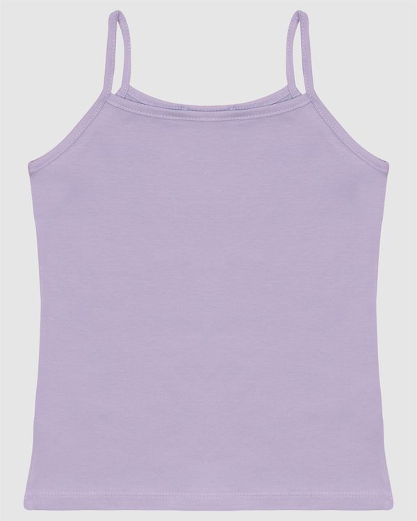 Regata Infantil Menina Decote Redondo Alça Fina Em Algodão Malwee Kids Roxo - 10