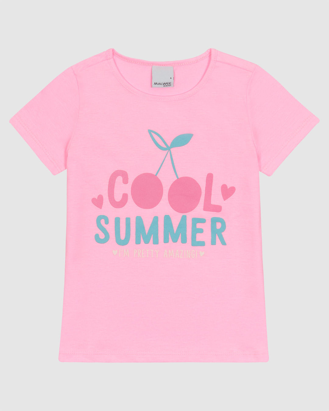 Blusa Infantil Menina Manga Curta Estampa Frontal Em Algodão Malwee Kids