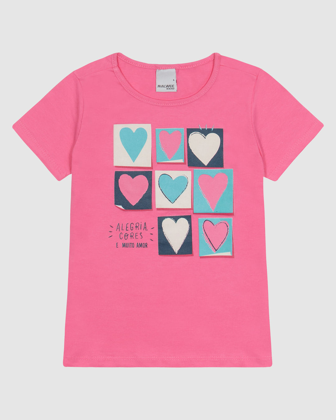 Blusa Infantil Menina Manga Curta Estampa Frontal Em Algodão Malwee Kids