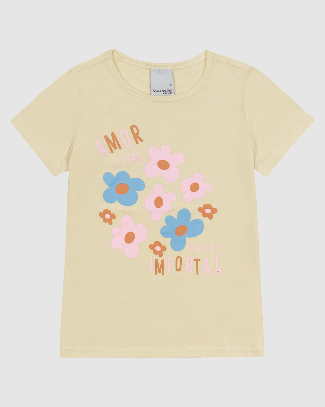 Blusa Infantil Menina Manga Curta Estampa Frontal Em Algodão Malwee Kids