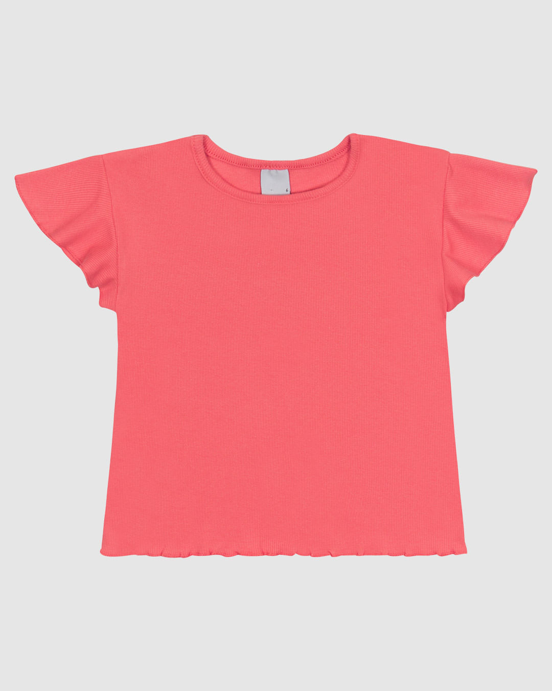 Blusa Infantil Menina Manga Curta Babado Em Ribana Algodão Malwee Kids - Imagem 3
