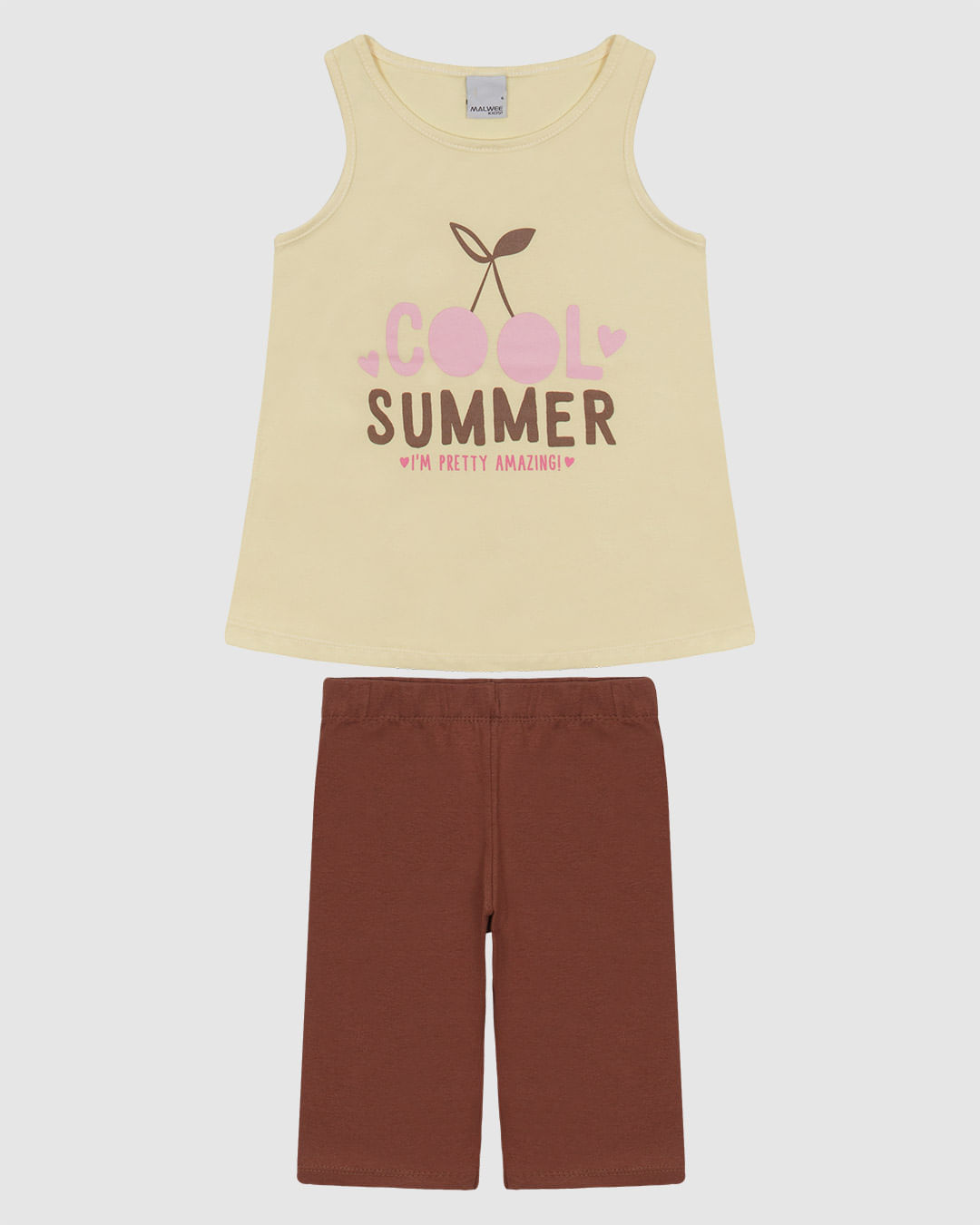 Conjunto Infantil Menina Regata E Bermuda Justa Em Algodão Malwee Kids - Imagem 6