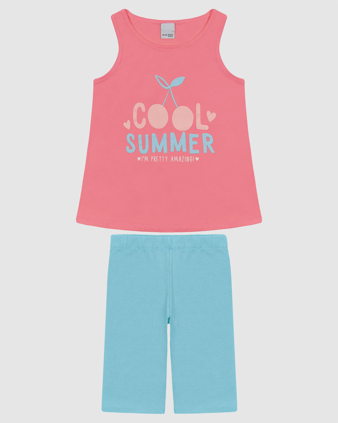 Conjunto Infantil Menina Regata E Bermuda Justa Em Algodão Malwee Kids - Imagem 4