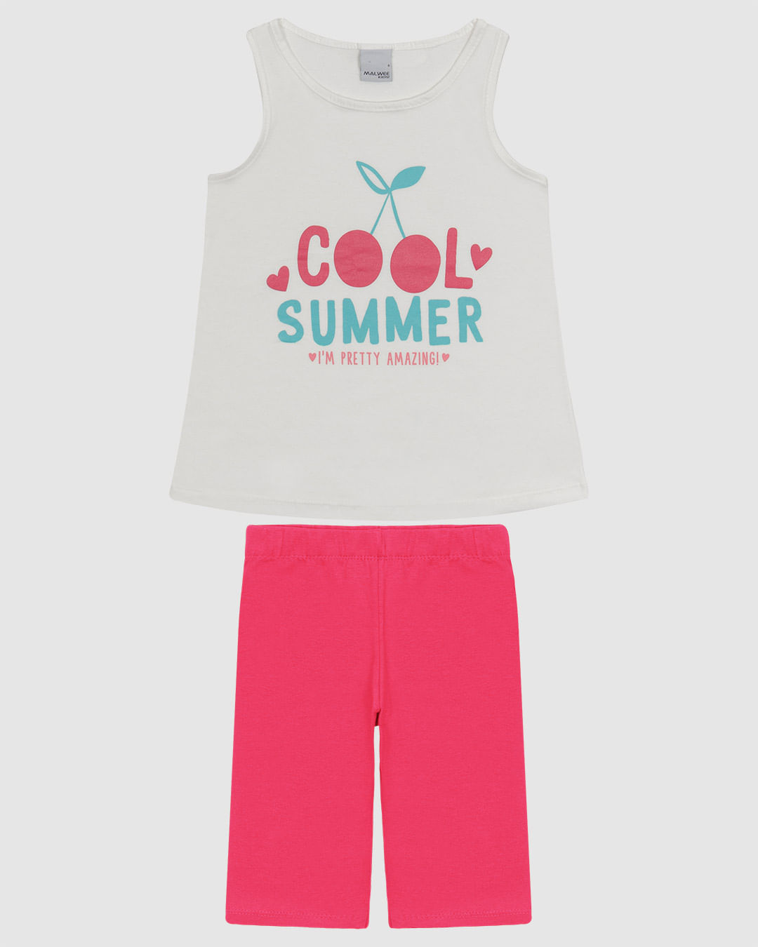 Conjunto Infantil Menina Regata E Bermuda Justa Em Algodão Malwee Kids - Imagem 6