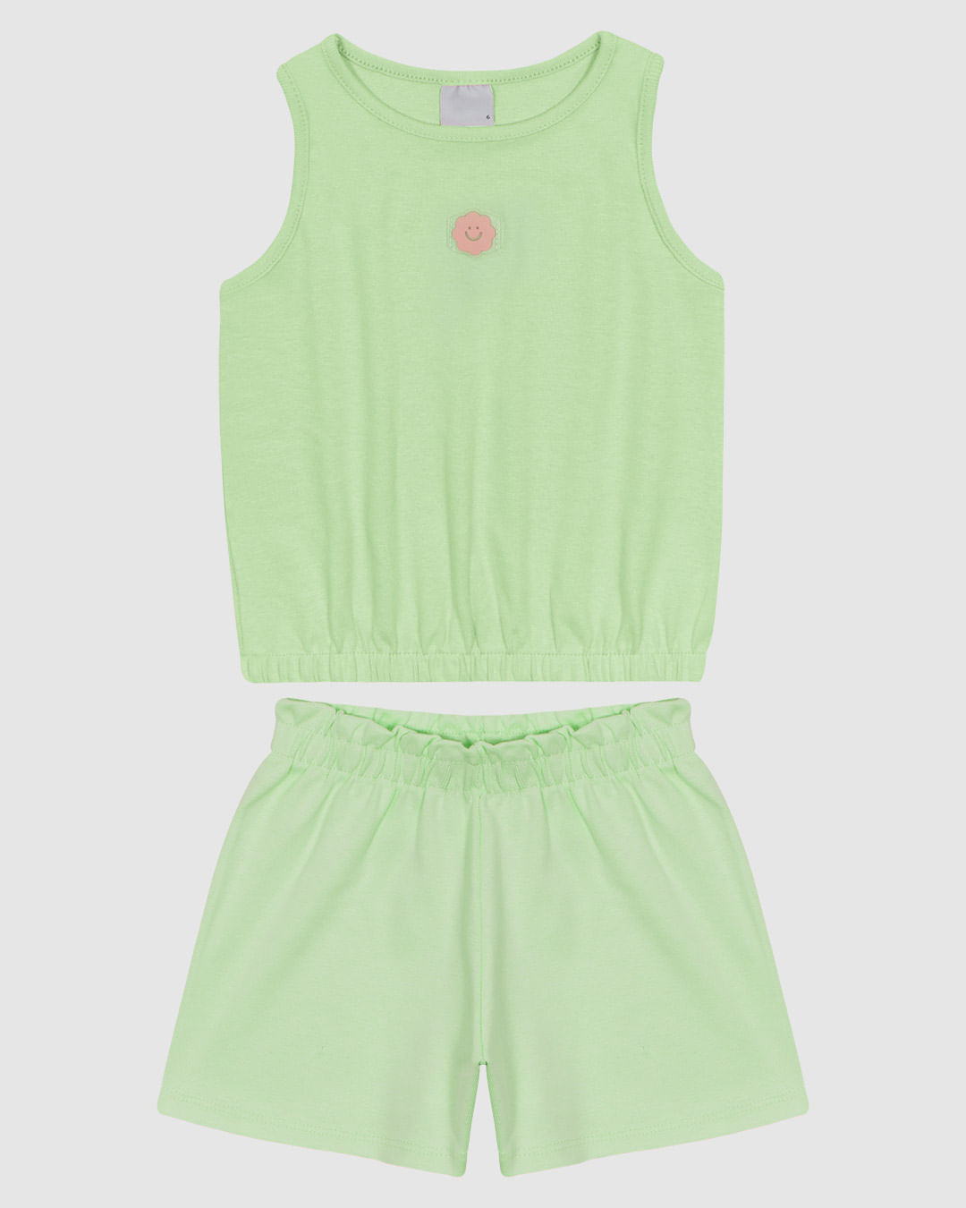 Conjunto Infantil Menina Regata E Shorts Em Ribana Algodão Malwee Kids
