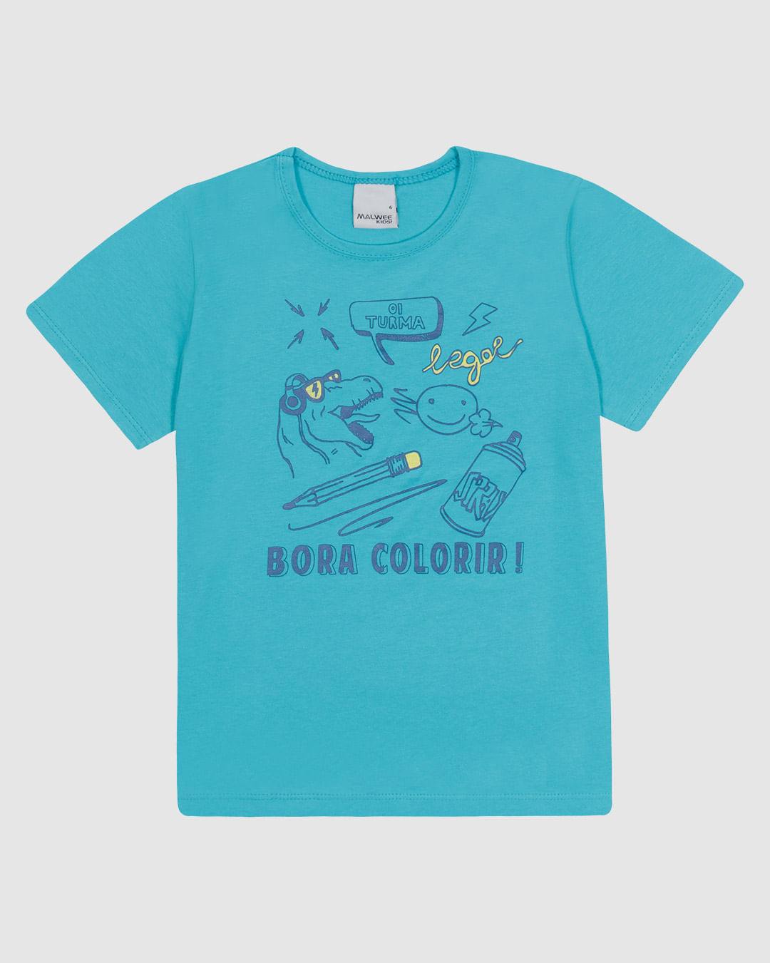 Camiseta Infantil Menino Manga Curta Estampa Frontal Em Algodão Malwee Kids - Imagem 3