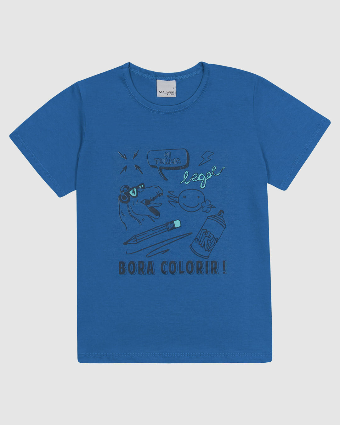 Camiseta Infantil Menino Manga Curta Estampa Frontal Em Algodão Malwee Kids - Imagem 6