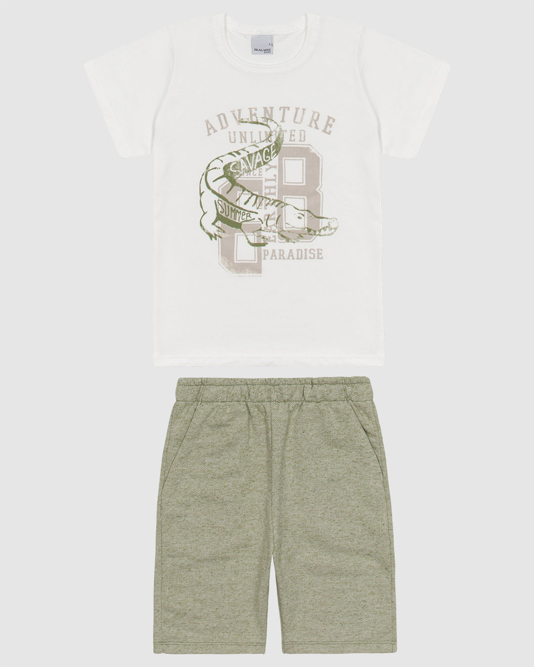Conjunto Infantil Menino Camiseta E Bermuda Em Mix Tecidos Malwee Kids - Imagem 5