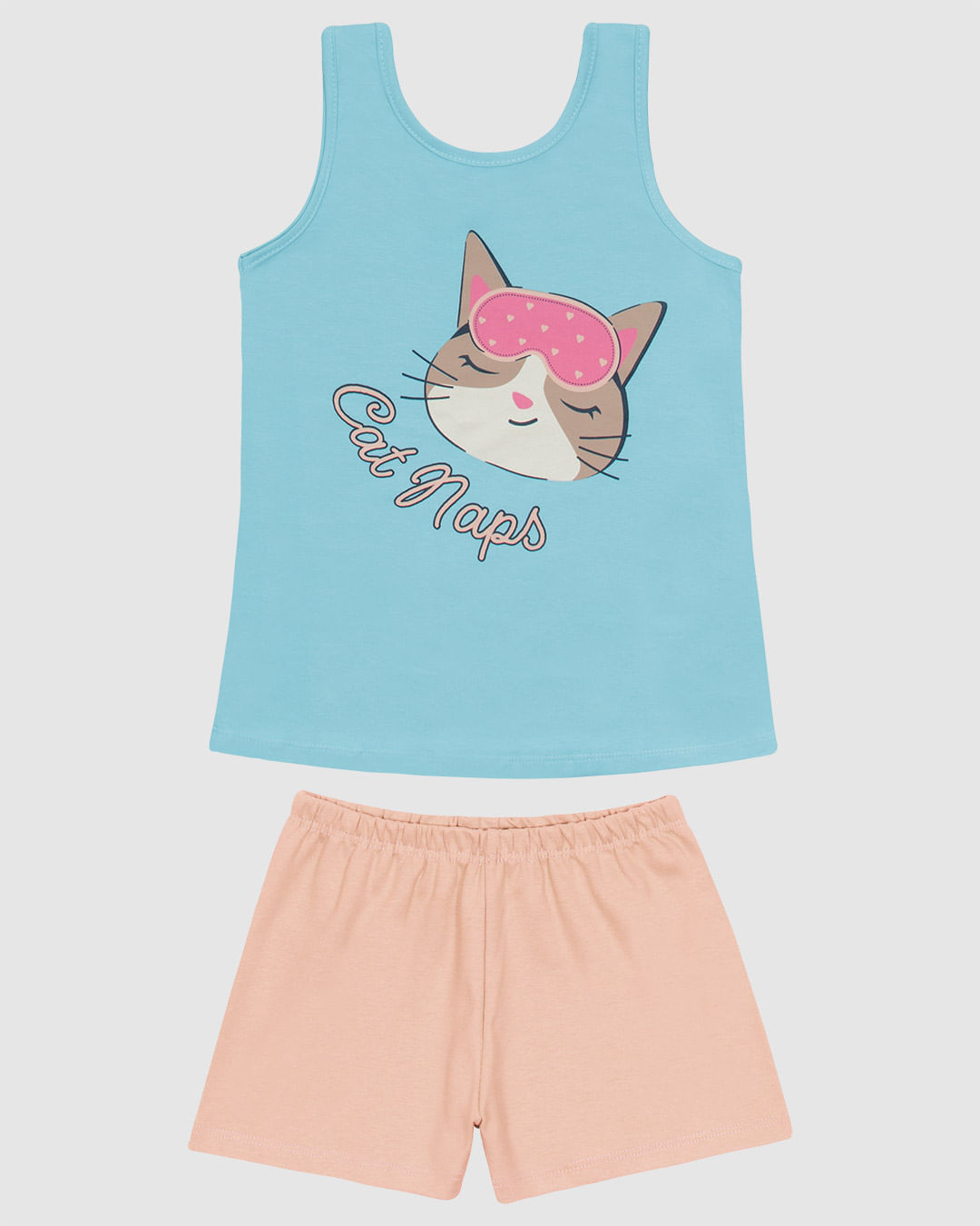 Pijama Infantil Menina Regata Estampa Frontal Em Algodão Malwee Kids - Imagem 3